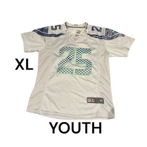 SEATTLE SEAHAWKS Youth XL Jersey #25 Sherman Grey Blue Nike NFL Authentic